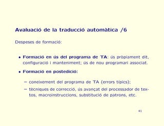 Curs urgent de traducci automtica