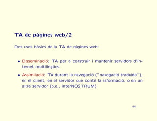 Curs urgent de traducci automtica