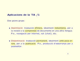 Curs urgent de traducci automtica