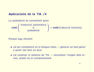 Curs urgent de traducci automtica