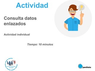 Actividad
Consulta datos
enlazados
Actividad individual
Tiempo: 10 minutos
 