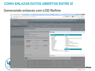 COMO ENLAZAR DATOS ABIERTOS ENTRE SÍ
Generando enlaces con LOD Refine
 