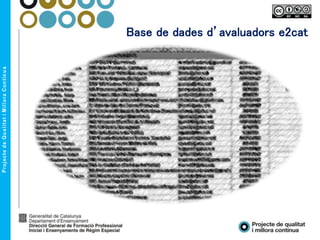 Base de dades d’avaluadors e2cat
 