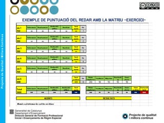 EXEMPLE DE PUNTUACIÓ DEL REDAR AMB LA MATRIU –EXERCICI-
 