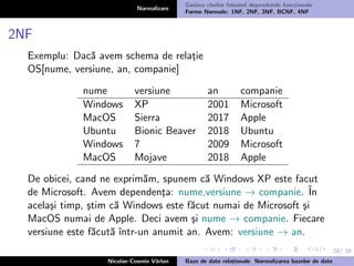 Normalizare Curs bd 5,6 - normalizare-1,2,3,bcnf, 4nf normal forms | PDF
