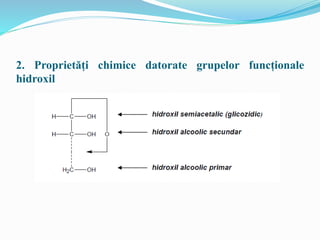 2. Proprietăți chimice datorate grupelor funcționale
hidroxil
 