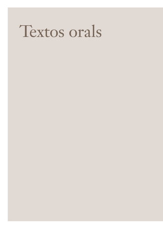 Textos orals
 