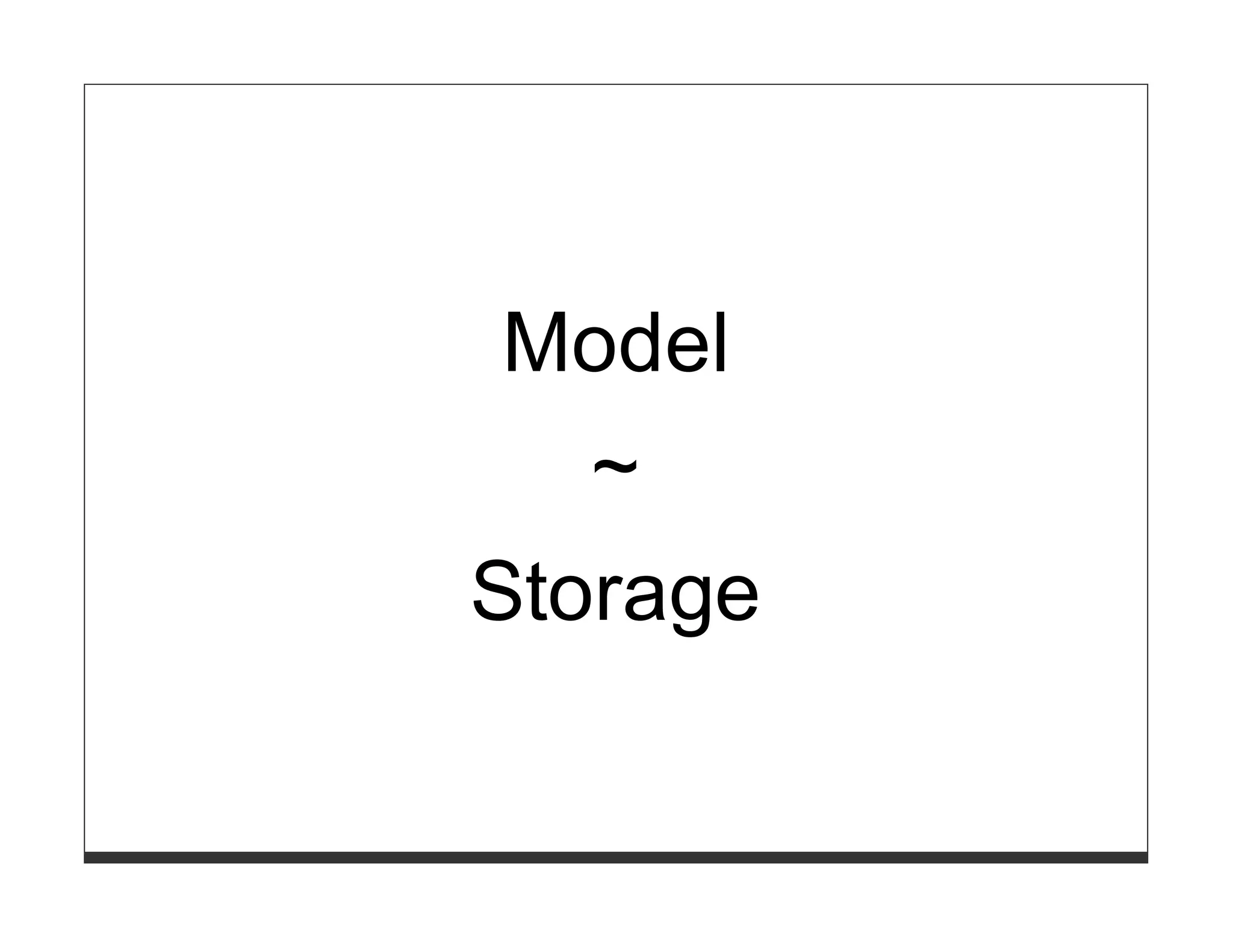 Model
   ~
Storage
 