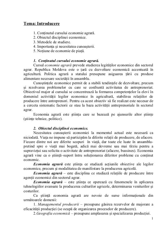 Curs De Lectii La Economia Agrara Conspecte Md 2 1