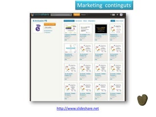 Marketing continguts

http://www.slideshare.net

 
