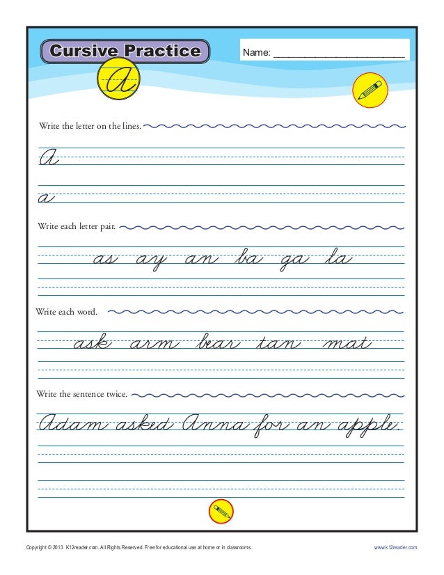 cursive practice az