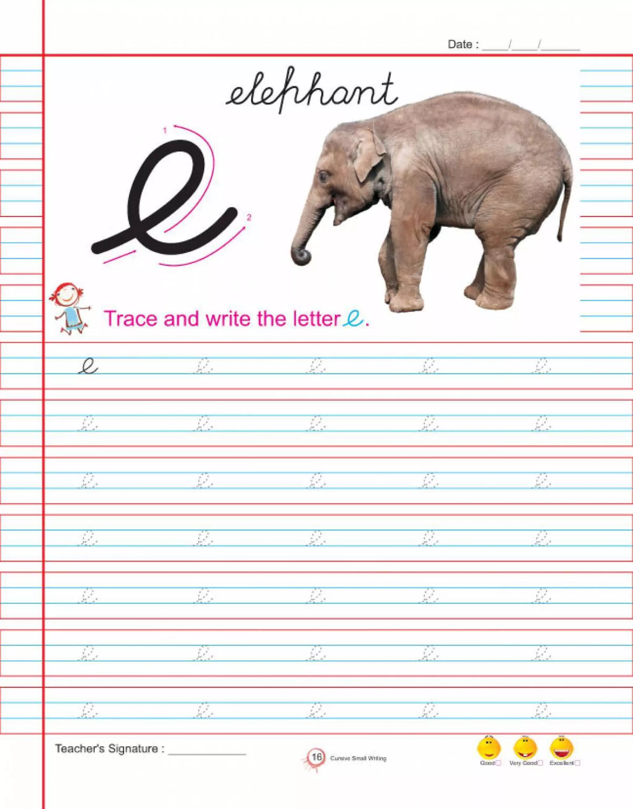Cursive small writing class lkg | PDF