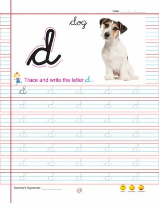 Cursive small writing class lkg