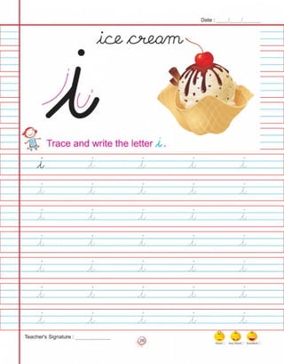 Cursive small writing class lkg