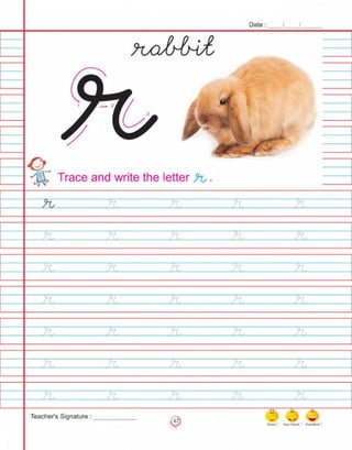 Cursive small writing class lkg