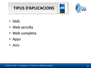 TIPUS D’APLICACIONS SMS Web senzilla Web completa Apps Jocs 
