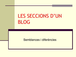 LES SECCIONS D’UN BLOG Semblances i diferències 