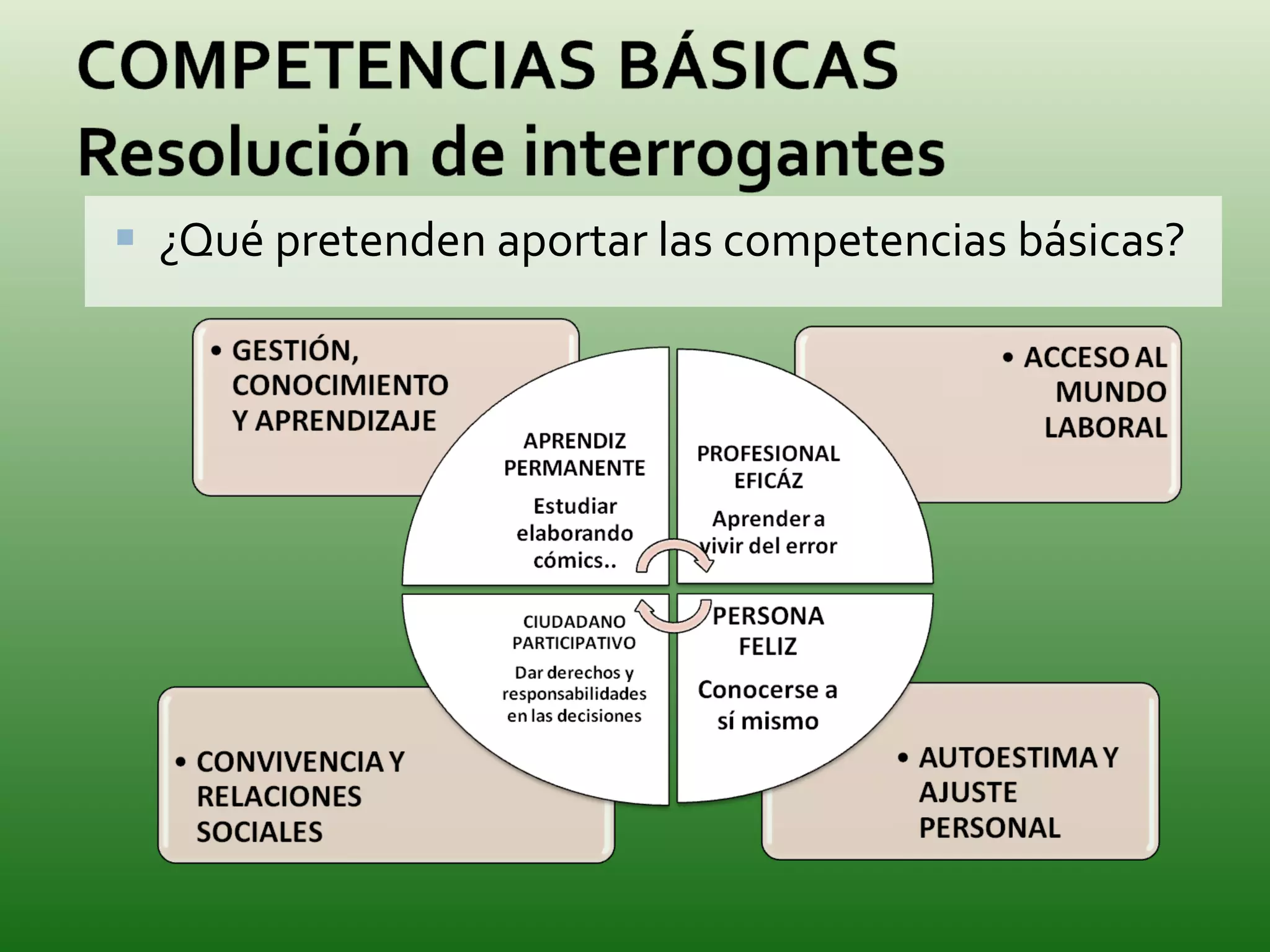 ¿Qué pretenden aportar las competencias básicas?  