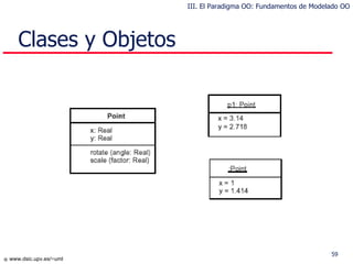 Clases y Objetos III. El Paradigma OO: Fundamentos de Modelado OO 