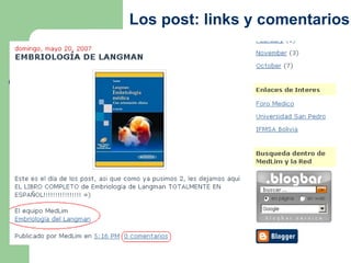 Los post: links y comentarios  