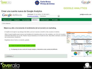 Crear una cuenta nueva de Google Analytics
GOOGLE ANALYTICS
 