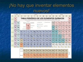 ¡No hay que inventar elementos¡No hay que inventar elementos
nuevos!nuevos!
 