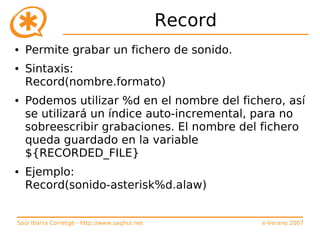 Curso de Asterisk (e-Verano 2007)
