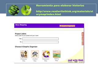 Herramienta para elaborar historias http://www.readwritethink.org/materials/storymap/index.html 