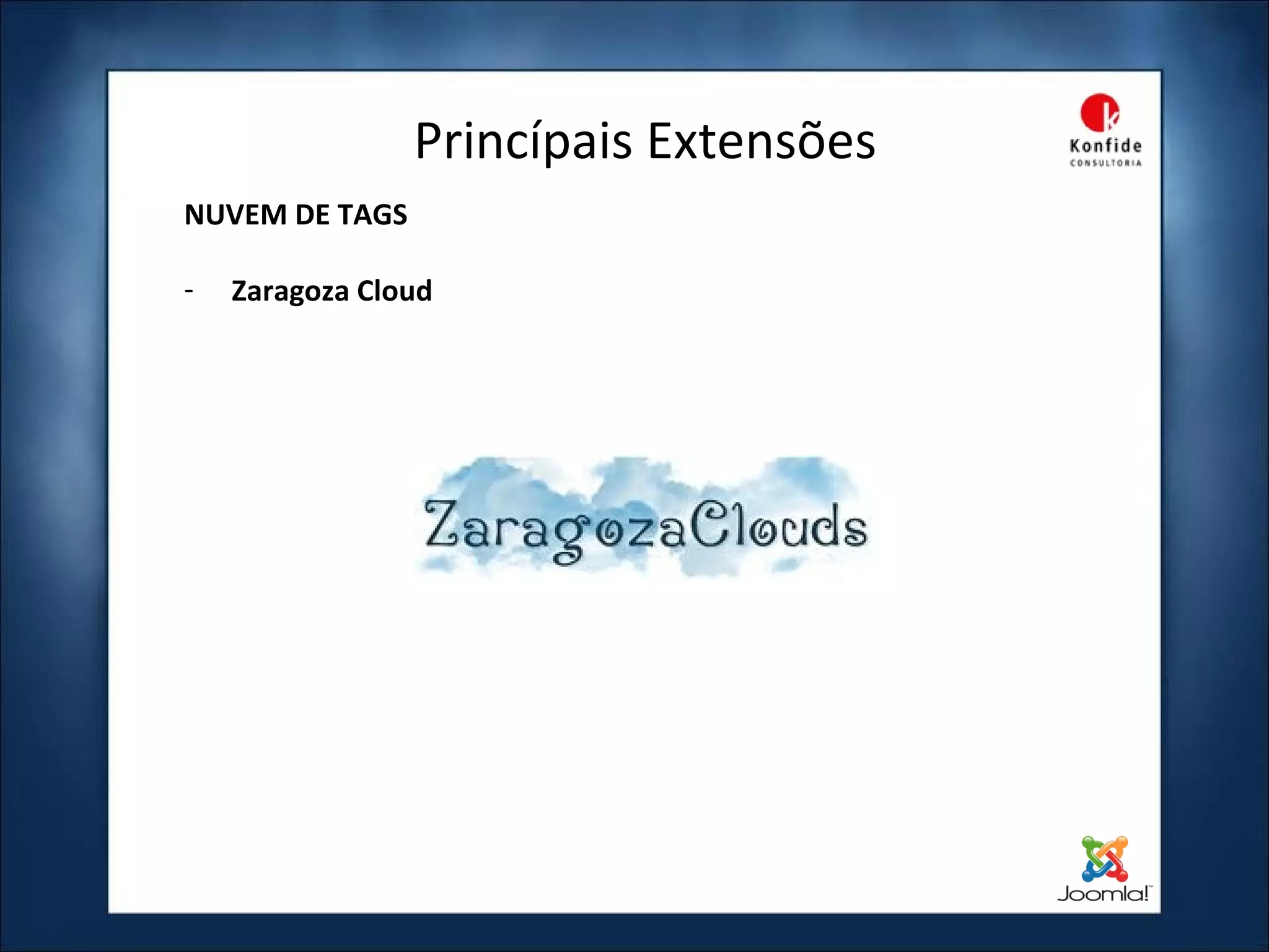 Princípais Extensões NUVEM DE TAGS Zaragoza Cloud 