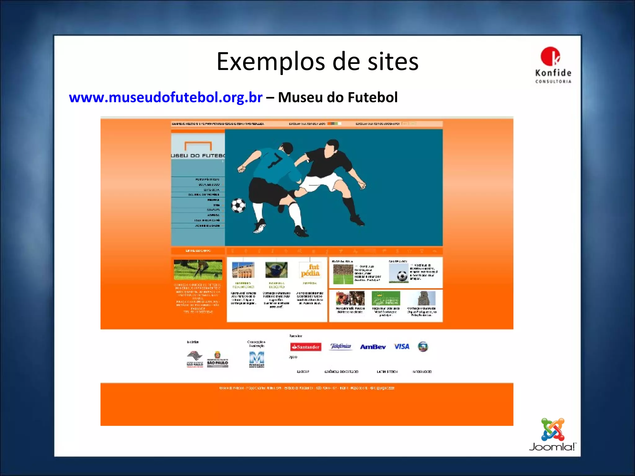 Exemplos de sites www.museudofutebol.org.br  – Museu do Futebol 