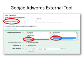 Google Adwords External Tool
 