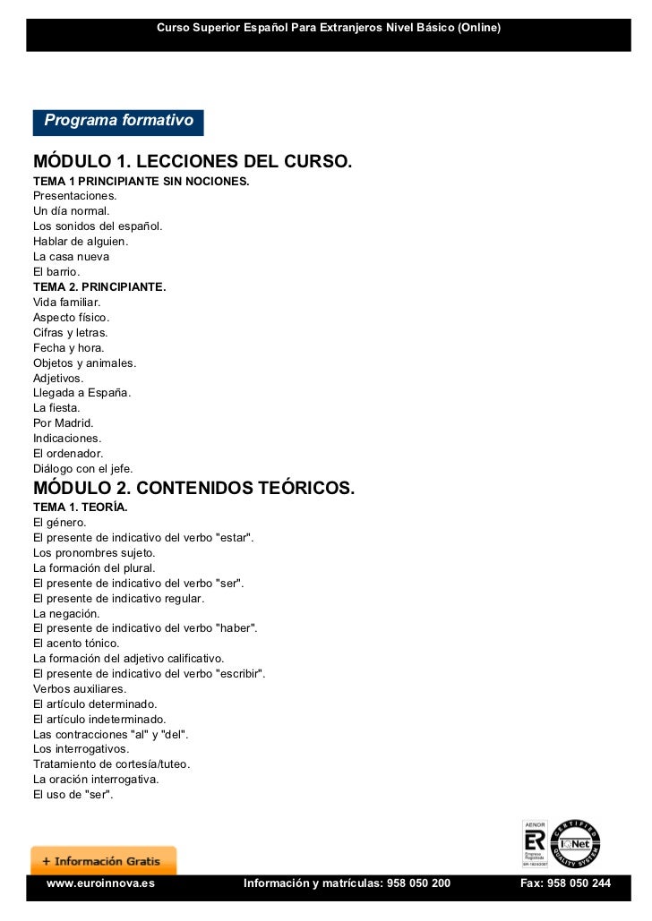 Curso espanol basico