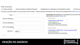 CRIAÇÃO DO ANÚNCIO
 