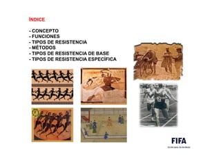 ÍNDICE
- CONCEPTO
- FUNCIONES
- TIPOS DE RESISTENCIA
- MÉTODOS
- TIPOS DE RESISTENCIA DE BASE
- TIPOS DE RESISTENCIA ESPECÍFICA

 