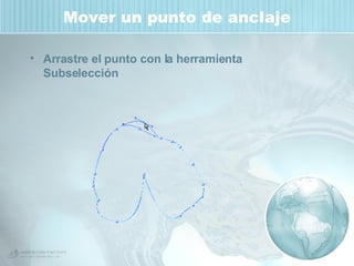 Mover un punto de anclaje Arrastre el punto con la herramienta Subselección   