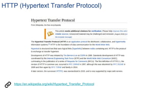 HTTP (Hypertext Transfer Protocol)
https://en.wikipedia.org/wiki/Hypertext_Transfer_Protocol
 