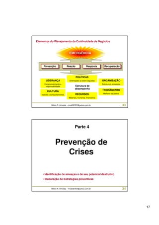 Curso Gestão de Crises e Continuidade de Negócios