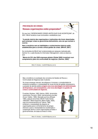 Curso Gestão de Crises e Continuidade de Negócios