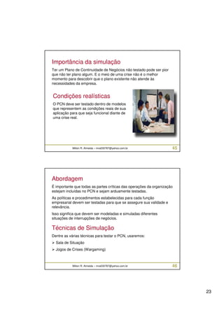 Curso Gestão de Crises e Continuidade de Negócios