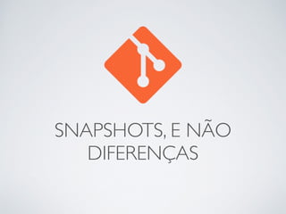 SNAPSHOTS, E NÃO 
DIFERENÇAS 
 