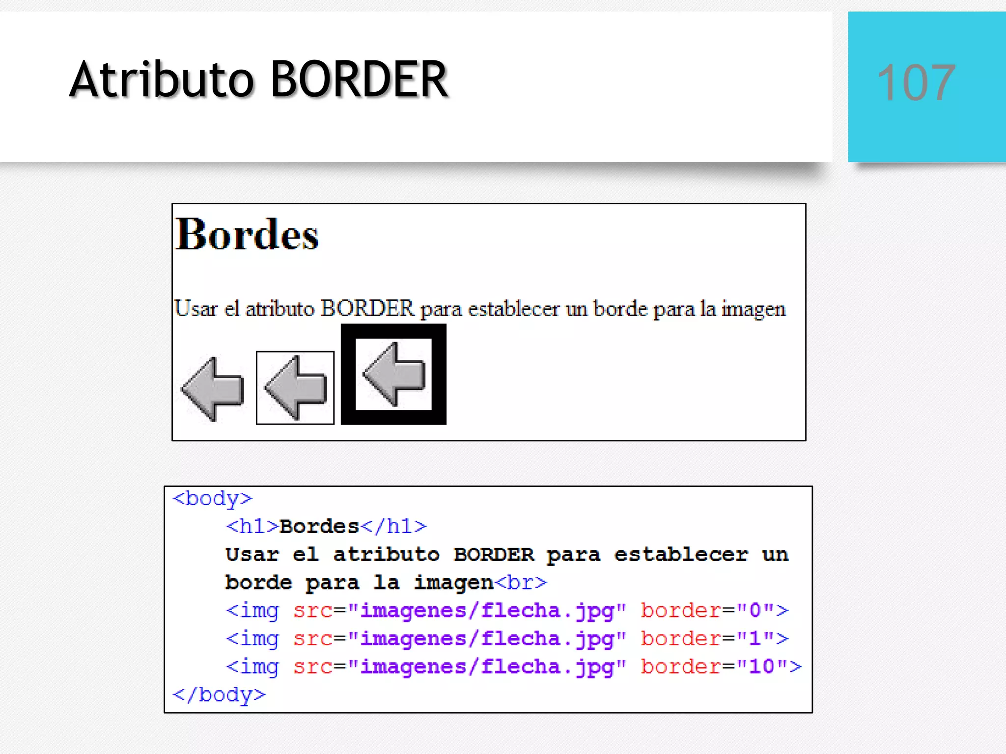 Atributo BORDER

107

 