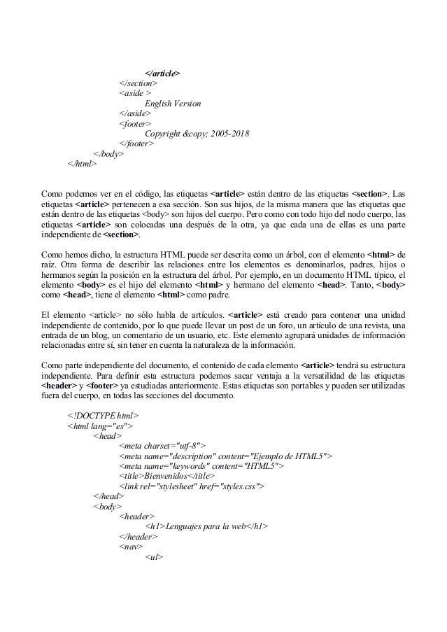 Curso Html 5 En Espanol Curso Html 5 En Espanol