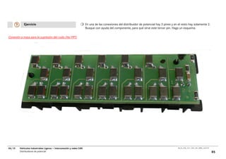Ejercicio                                                En una de las conexiones del distribuidor de potencial hay 3 pines y en el resto hay solamente 2.
                                                                     Busque con ayuda del componente, para qué sirve este tercer pin. Haga un esquema.

Conexión a masa para la supresión del ruido (Ver PPT)




06/10   Vehículos Industriales Ligeros • Interconexión y redes CAN                                                                          00_Ar_LT25_1511_7457_V01_NTB3_16.07.07

        Distribuidores de potencial                                                                                                                                                  85
 