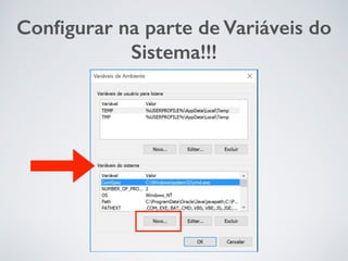 Conﬁgurar na parte de Variáveis do
Sistema!!!
 