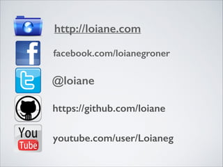 http://loiane.com
facebook.com/loianegroner

@loiane
https://github.com/loiane
youtube.com/user/Loianeg

 