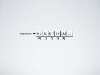 31.3 32 33.7 34 33.1
[0] [1] [2] [3] [4]
…temperaturas
 