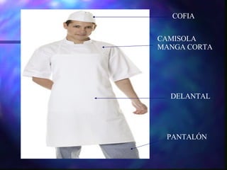 DELANTAL COFIA CAMISOLA MANGA CORTA PANTALÓN 