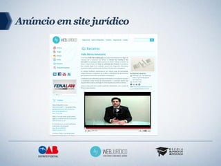 Anúncio em site jurídico
 