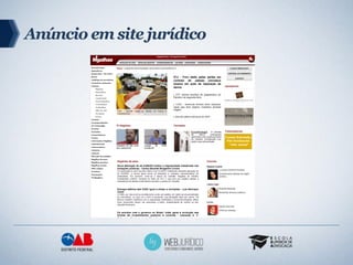 Anúncio em site jurídico
 