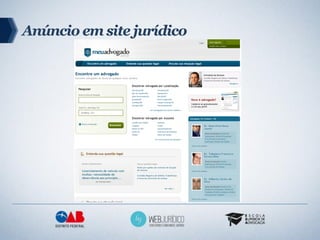 Anúncio em site jurídico
 